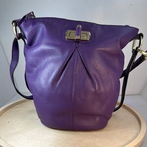 B. Makowsky Rich Purple Leather Shoulder Bag
